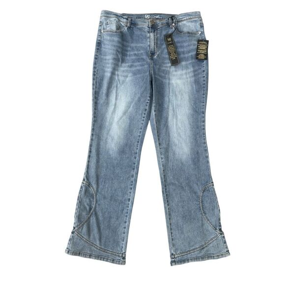 DG2 by Diane Gilman Classic Stretch Denim Swirl Bootcut Jean Chambray Sz 22W NWT - Picture 2 of 7